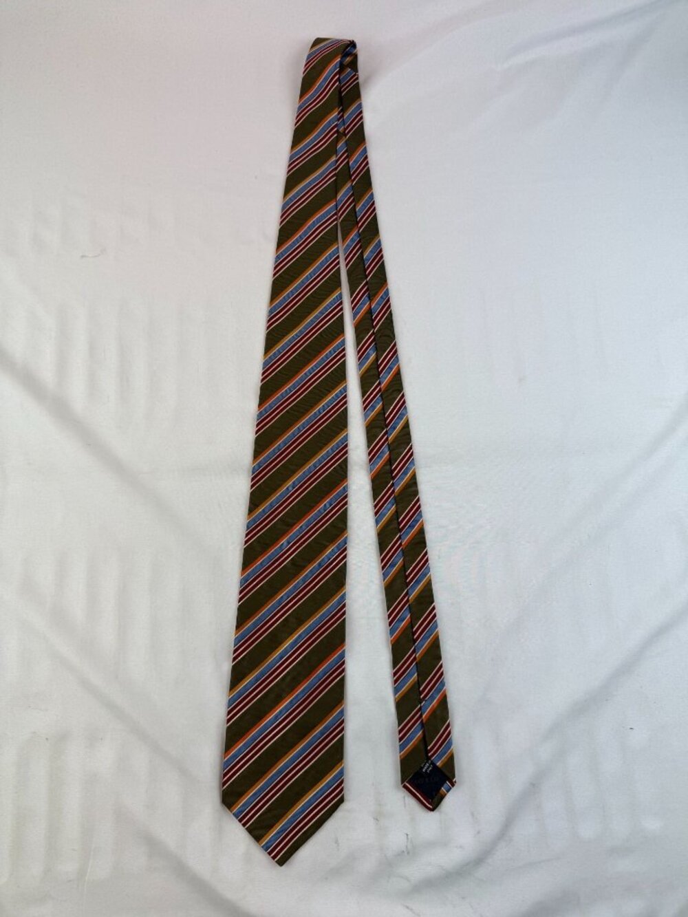 Tiffany & Co. Italy Men's Green Striped 100% Silk Tie $295
